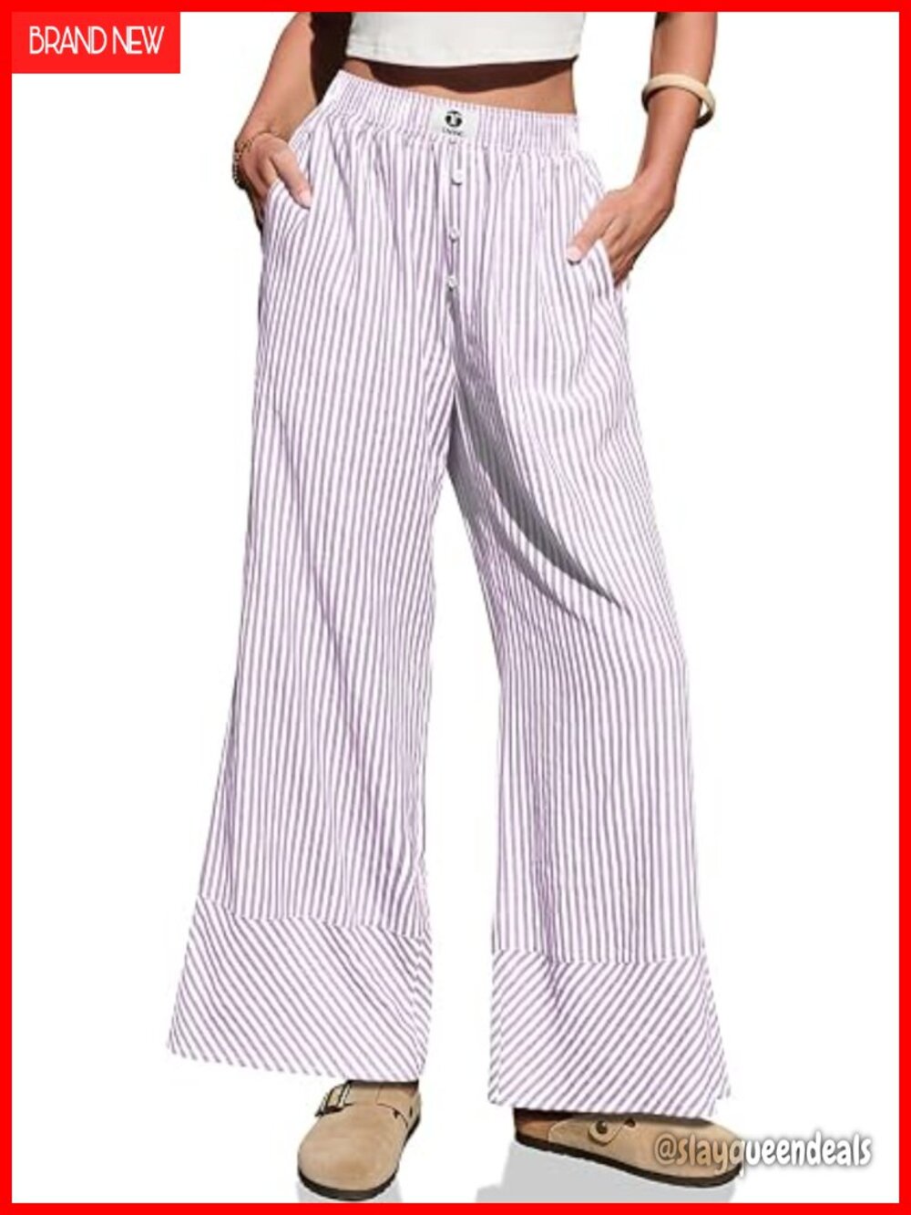 Wide Leg Linen Pajama Lounge Pants with Pockets